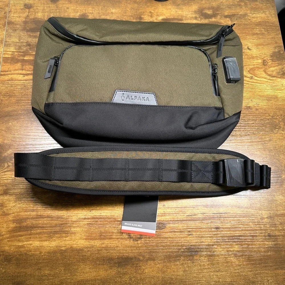 NEW Alpaka Bravo Sling Max V2 Army Green Axogrid 300D Laptop Bag Fanny Crossbody